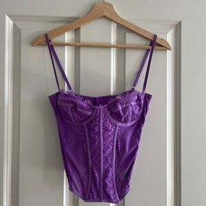 Urban Outfitters Out From Under Modern Love Corset in Purple